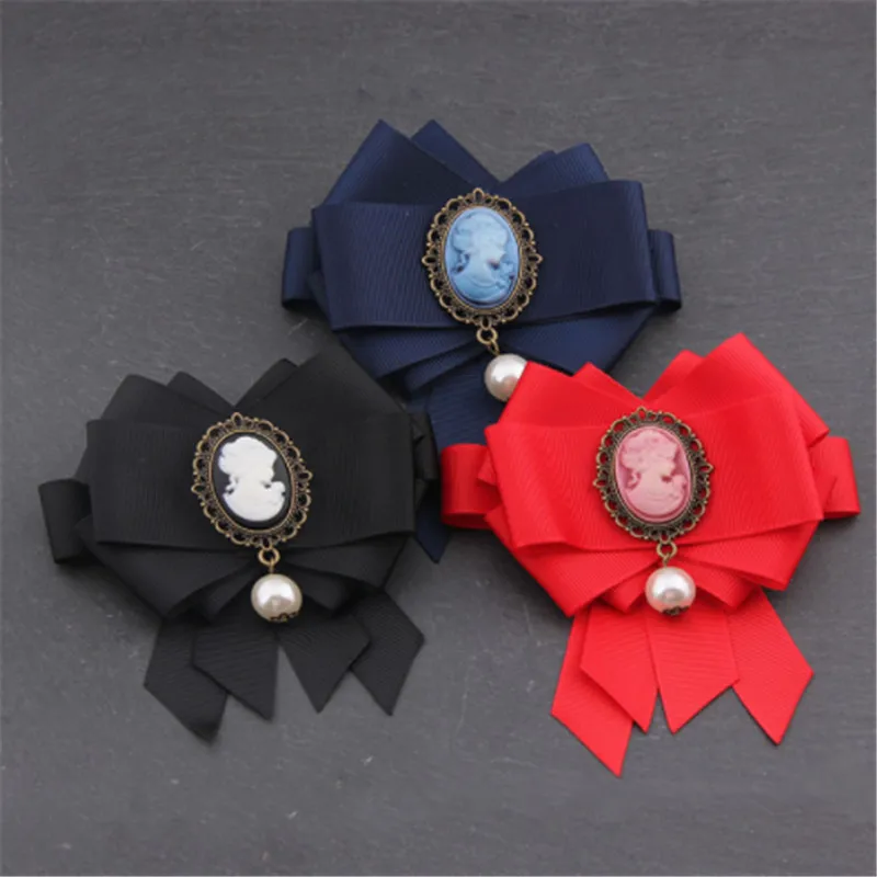 Vintage Queen Head Portrait Brooch Jewelry Ribbon Cloth Brooches For Women Girls Coat Suit Shirt Collar Pins Accessories Gifts