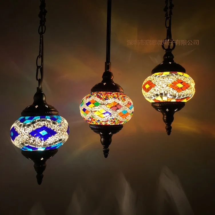 New style Turkey Ethnic Customs Handmade Lamp Romantic Cafe Restaurant Bar Tree Pendant Light Bar Mosaic Pendant Lamp