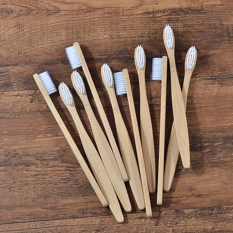 10Pcs Bamboo Toothbrush Eco Friendly Wooden Tooth Brush BPA Free Soft Bristle Tip Charcoal Adults Oral Care Toothbrushes