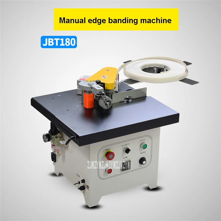 

JBT180 Manual Edge Banding Machine Small Woodworking Edge Bander Straight Curve Plate Edge Banding Machine 110V/220V 1000W 600ml