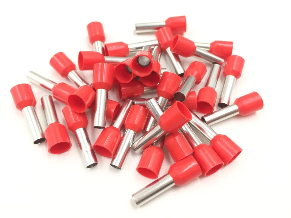 1000pcs Cold pressed terminal E6012 tube type terminal European insulated terminal VE6012 pin terminal 6 square