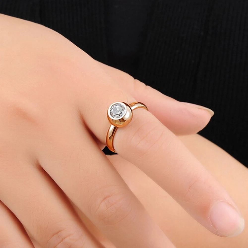 Woman Replacement Crystal Change Color Ring New Fashion Gold/Rose Gold/Silver Color Finger Stainles steel Jewelry Christmas Gift