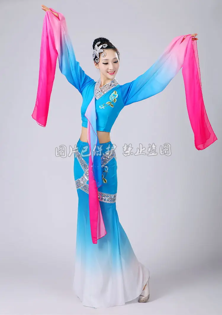 Plucking new dance costume dance classical dance costumes long sleeves moon costume adult female Han Chinese clothing