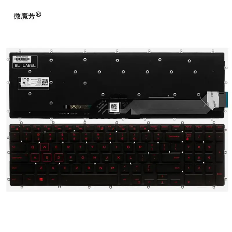 US Keyboard for Dell Inspiron 15 5565 5567 Gaming 7566 7567 17 5765 5767 English laptop keyboard RED backlight