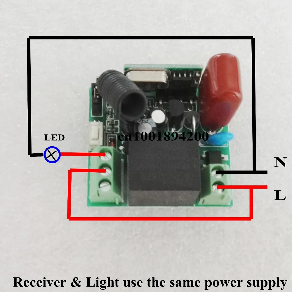 AC220V Mini Relay Receiver NO COM NC Normally Open Closed RF Switching Value Wireless Light Lamp LED Remote Switch 315/433 RXTX