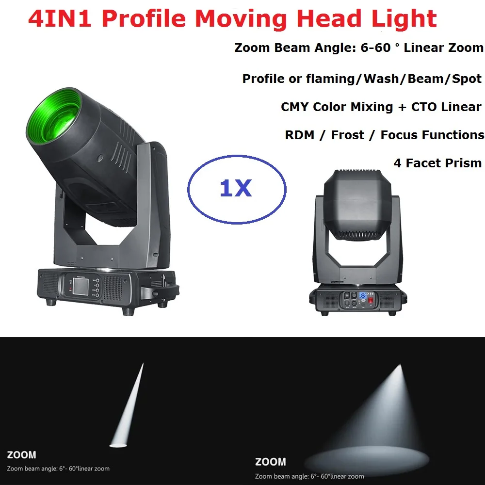 Professional 550W LED Lyre Profile Moving Head Light Beam SPot Wash Profile or Flaming 4IN1 LED Light Party Light DJ Stage Light