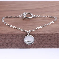 reidgaller 5pcs stainless steel link chain bracelet blanks 12mm dia cabochon base setting tray diy bracelet making accessories