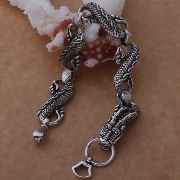 SL-AH265 Wholesale Silver Color Gift for Man Women Lady Nice High Quality Fashion Jewelry Black Dragon Bracelet Aksajbza