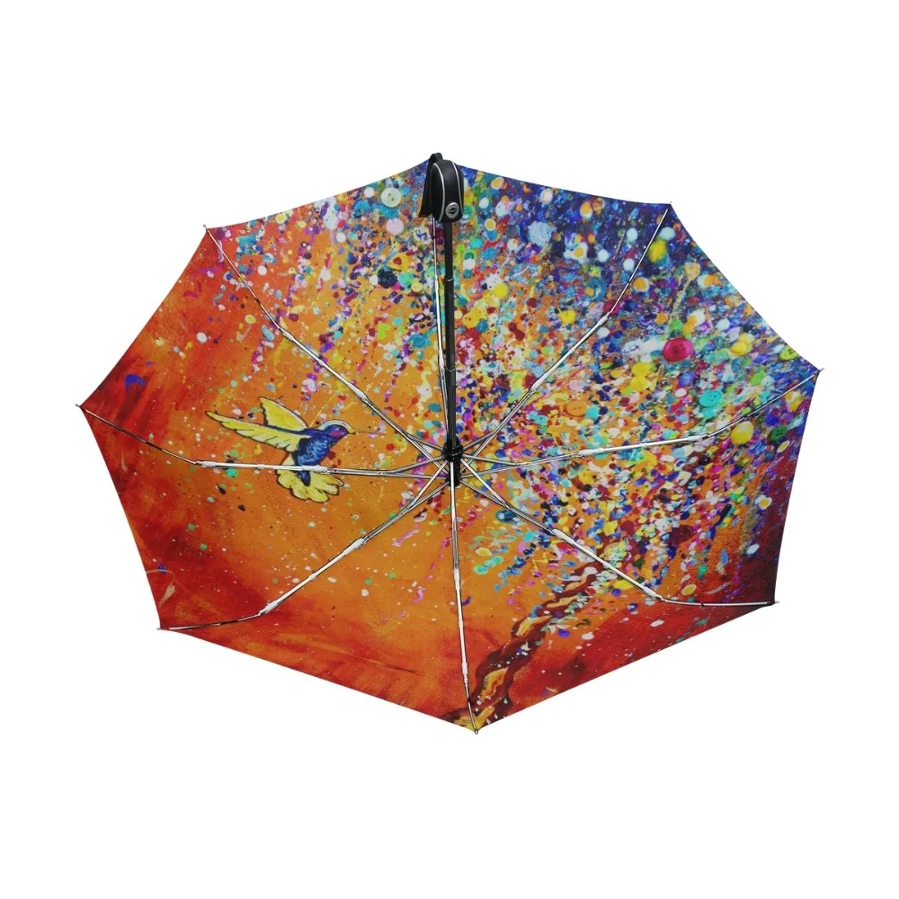 Creative Colorful Hummingbird Umbrella Anti-uv Sun Protection Umbrella Bird 3 Folding Gift Sunny Rainy Umbrellas For Women