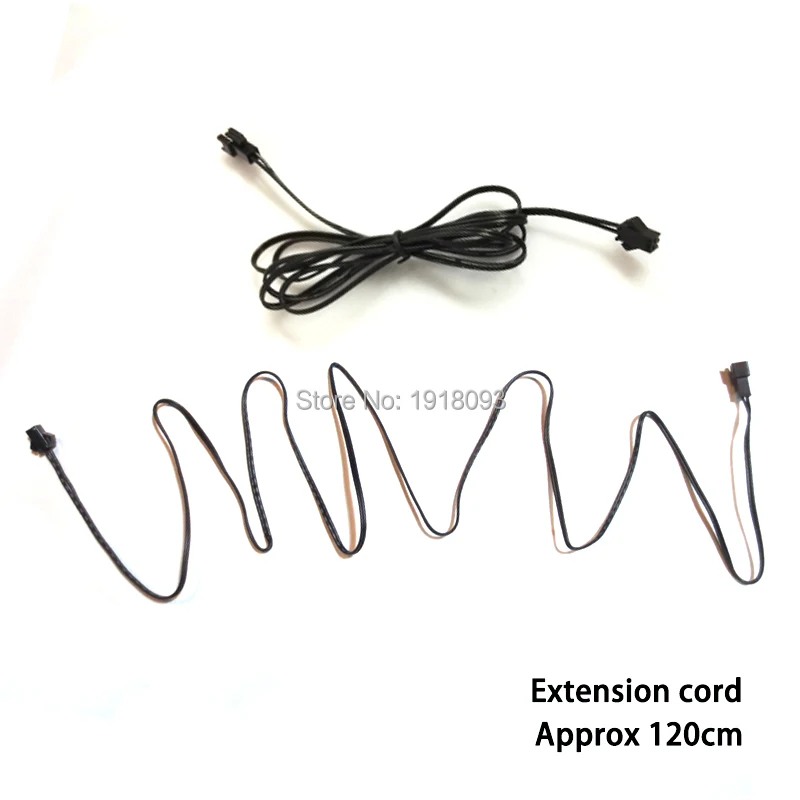 1piece 120cm long extension Holiday lighting Wire (With Male and Female connector on both ends), el wire,EL panels, Accessories