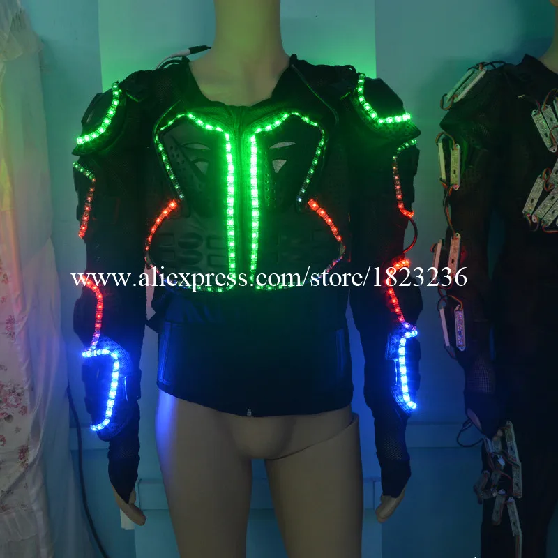 Led Luminous Colorful Jacket Ballroom Costume Clothes For Stage Performance Props Party KTV Nightclub Show