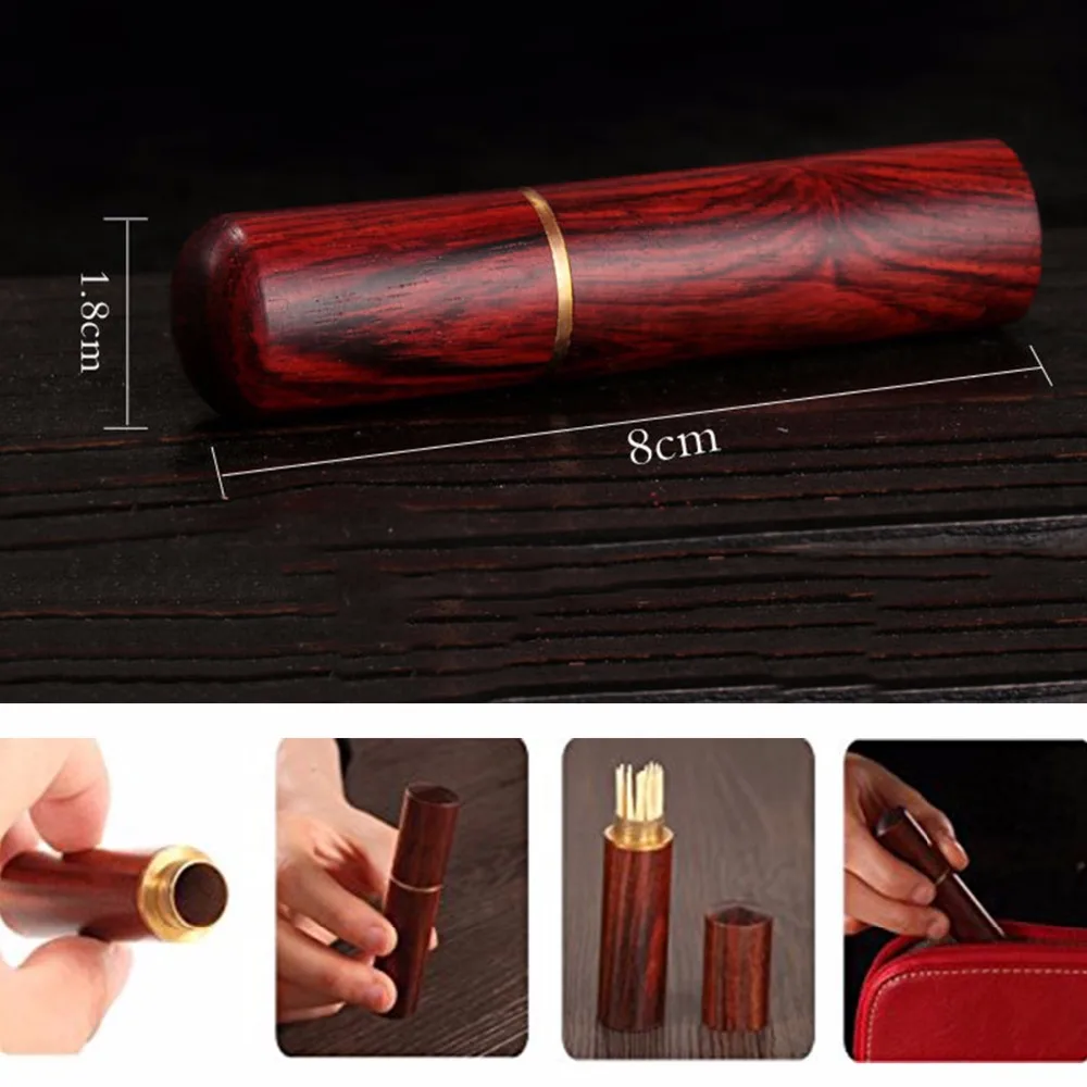 

Multifunction Rosewood Wood Toothpick Holder Box Needle box Bucket Case Hiking Portable Craft Handmade Gift Indoor Outdoor Use