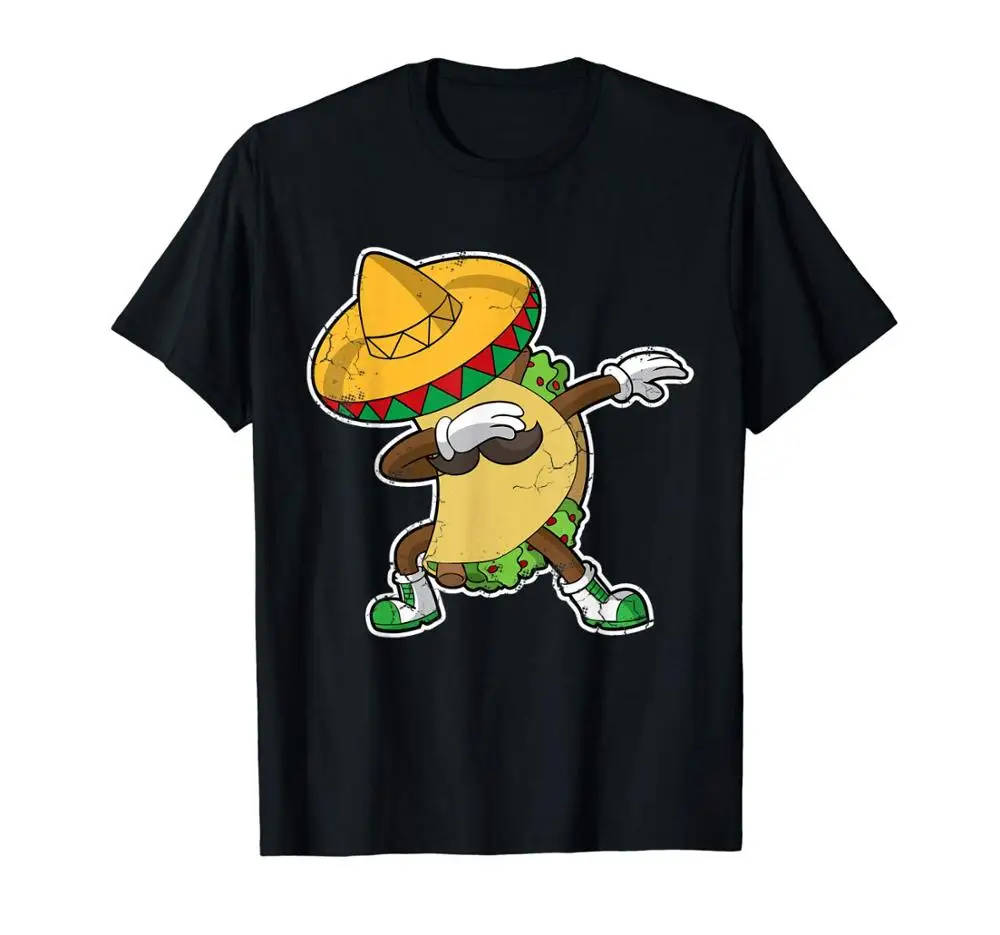 Dabbing Taco T-Shirt Cinco De Mayo Mexico Latino Food Newest 2019 Summer Men Punk Tops Cotton T Shirt