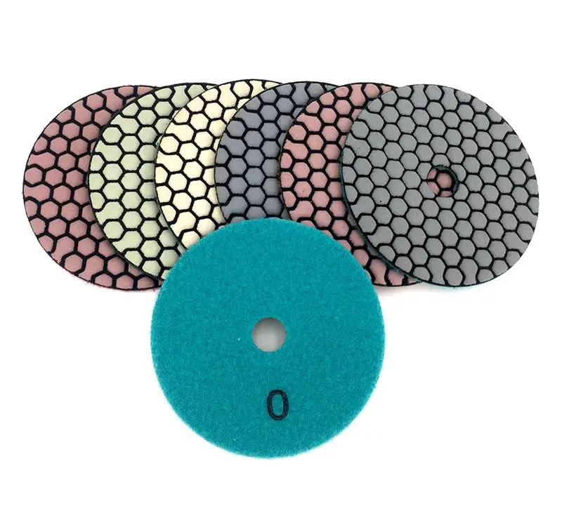 RIJILEI 6 Stück 100mm Trockenpolierpads 4 Zoll Scharfer Typ Steinpolierpads für Granit Marmor Schleifscheiben Boden – Detail 7