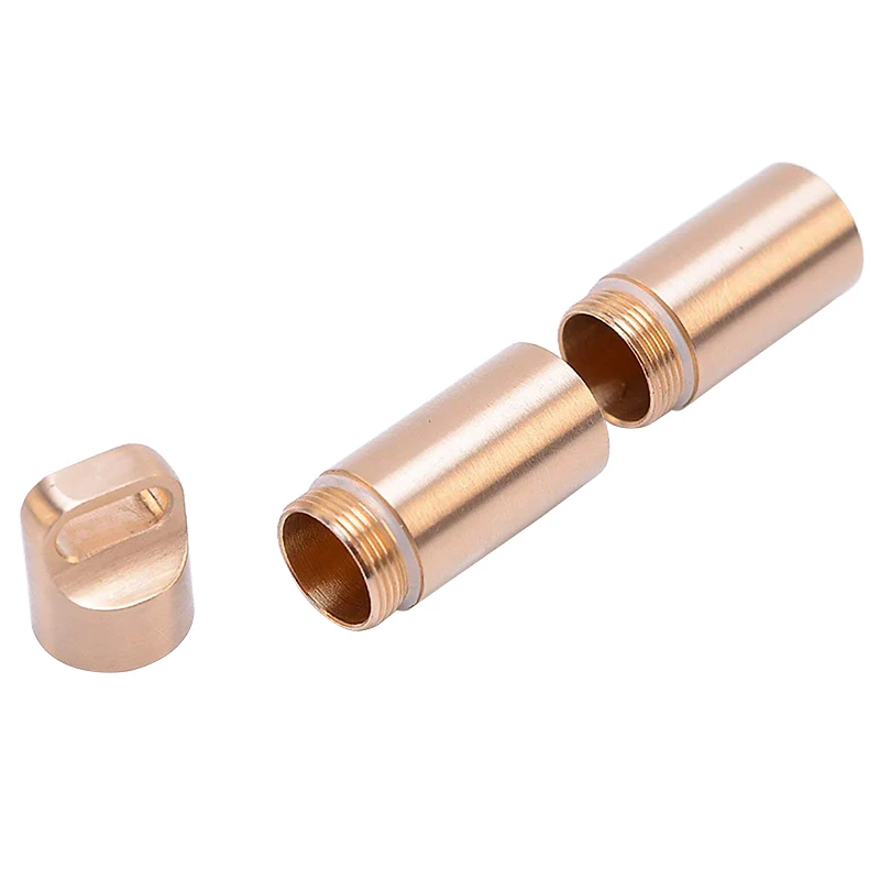 Waterproof Brass Airtight Watertight Storage Container Dry Box Seal Bottle Case Pill Capsule Fob Emergency Medicine Match Holder