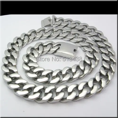 

Мужское кубинское ожерелье-цепочка из нержавеющей стали 28 x 20 мм