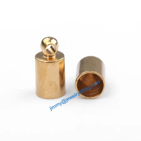 

2013 Jewelry findings raw brass End caps for laether cord clasp crimp end cap chain end caps 5*10mm