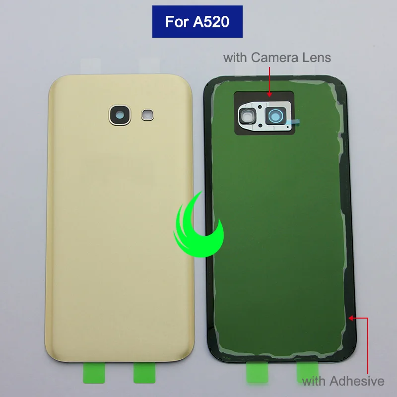 

New Samsung Galaxy A5 2017 A520 A520F Back Battery Cover Door Rear Glass Housing Case For SAMSUNG A5 2017 with Camera Lens