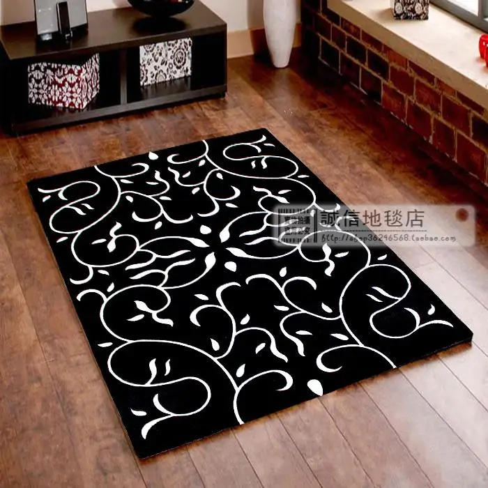 Black-and-white rustic thickening handmade carpet living room coffee table bedroom carpet mats slip-resistant carpet