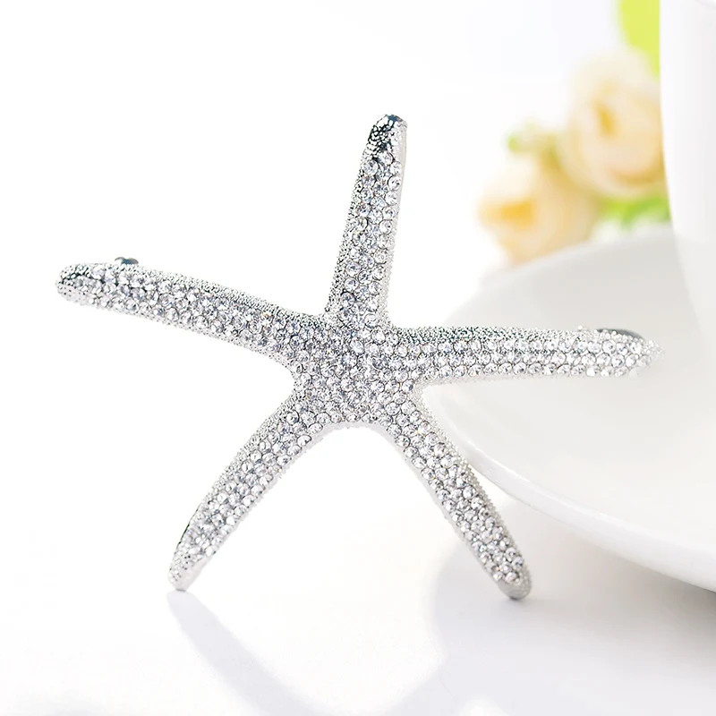 EASYA New Fashion Full Crystal Starfish Hairpin Hair Barrettes Accessories Large Rhinestone Hair Clips Headwear For Women Girls