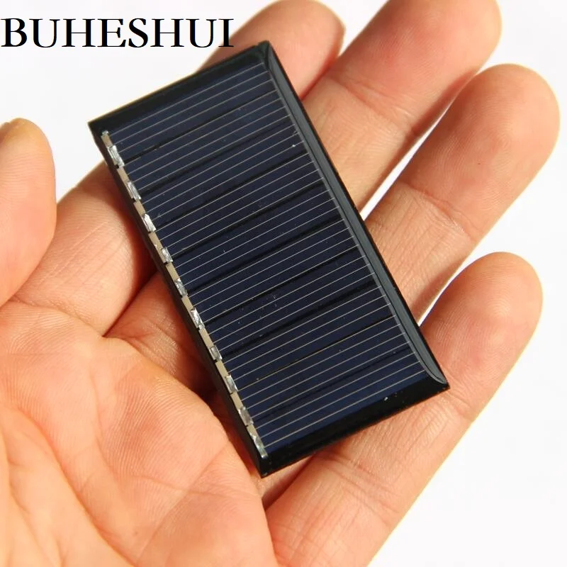 

BUHESHUI 5V 50MA Mini Solar Panel Polycrystalline Solar Cell DIY Solar Charger For 3.6V Battery Education 60*30MM Epoxy 100pcs