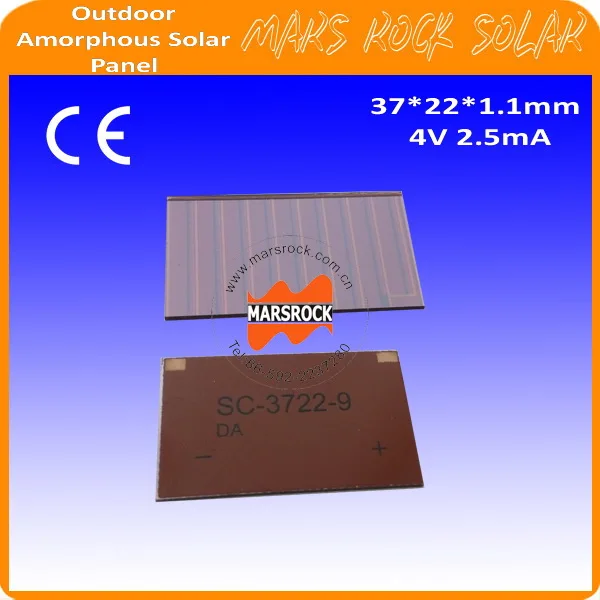 4V 2.5mA 37x22mm Thin Film Amorphous Silicon Solar Cells for Outdoor Products apply for Toys,Calculator,Mini solar panel,Lamps