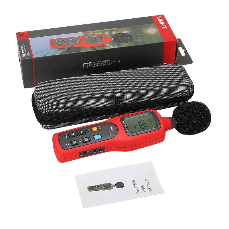 Imagem -05 - Unit-sound Lever Meter Fácil de Transportar Ruído 30130db Max Min Lcd Backlight Alarme Alto Data Logging Ut352