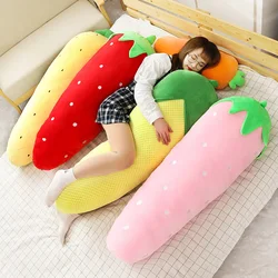 50/70/120CM Long Fruits Plush Toys Pillow Stuffed Vegetable Strawberry Carrot Doll Lovely Bed Decor Gift