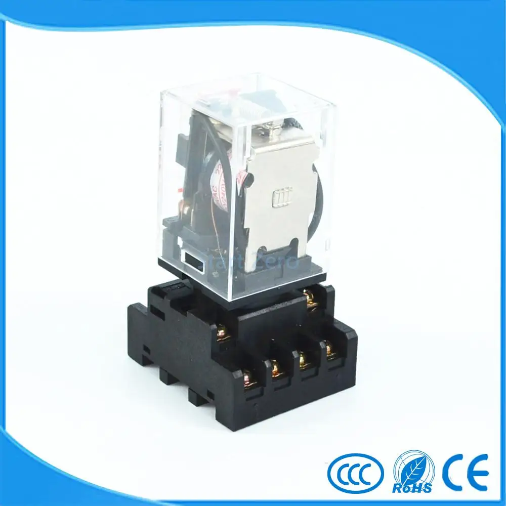 MK3P-I DC 12V Coil 11 Pins Electromagnetic Relay With PF113A Socket Base