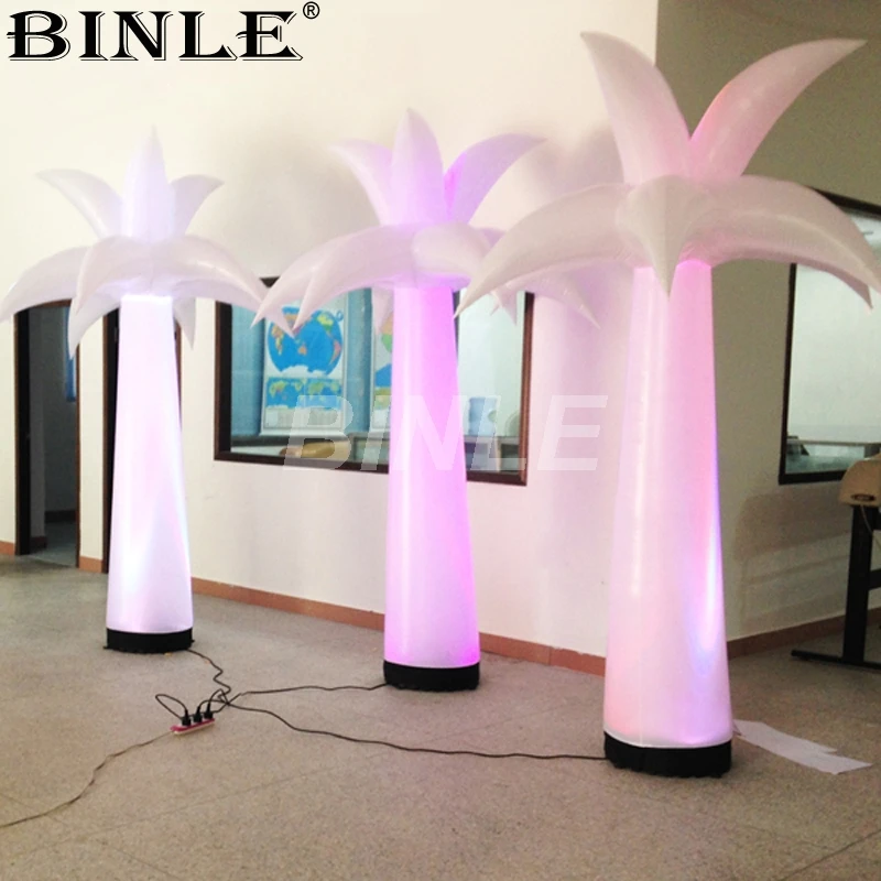 Wholesale portable decorative outdoor lighted artificial inflatable palm tree with lights for party