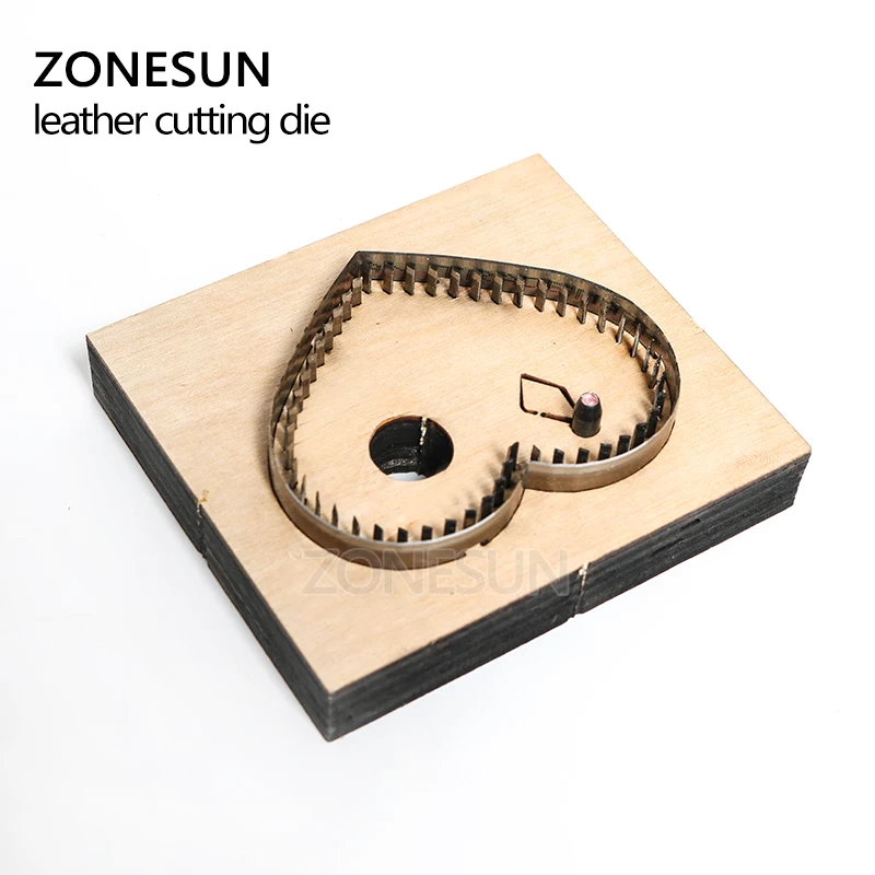 ZONESUN Heart-shape cutting die bag accessory decoration punching tool for heart dies key chain DIY handicraft cutter