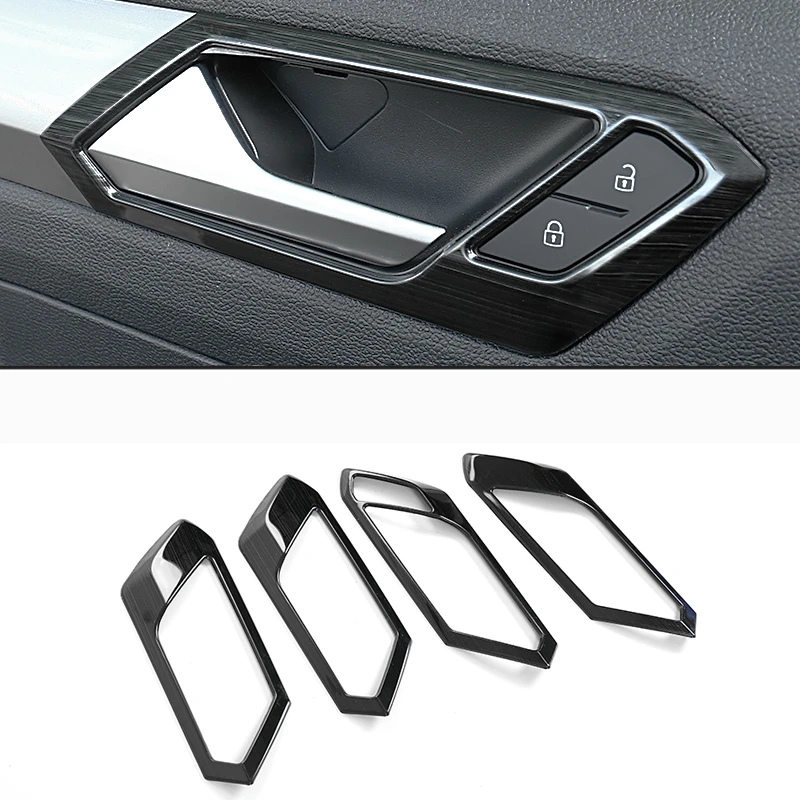 For Volkswagen T-Roc TROC 2018 2019 Interior Door Handle Bowl Cover Frame Panel Trim Stainless Steel Car Styling Accessories