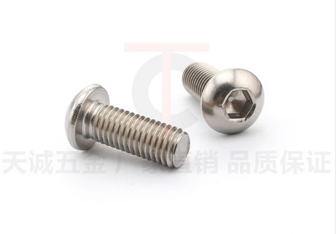 50PCS Stainless steel hex socket screws M2*38 mm Round head bolts mushroom head bolt