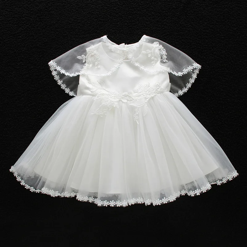 new born baby girls dress white lace wedding party baby dresses ball gown sleeveless girl baptism 1 year vestido infantil 3-24