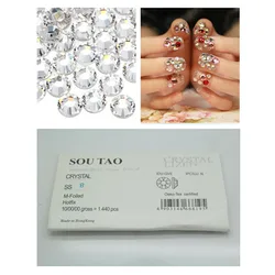 Super Shiny SS3 SS4 SS5 SS6 SS8 SS10 SS12 SS16 SS20 Clear Non Hotfix Crystal Color 3D Nail Art Decorations Flatback Rhinestones