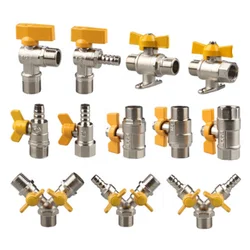 Full-copper Thickened Gas Valve Three-way Valve 1/2