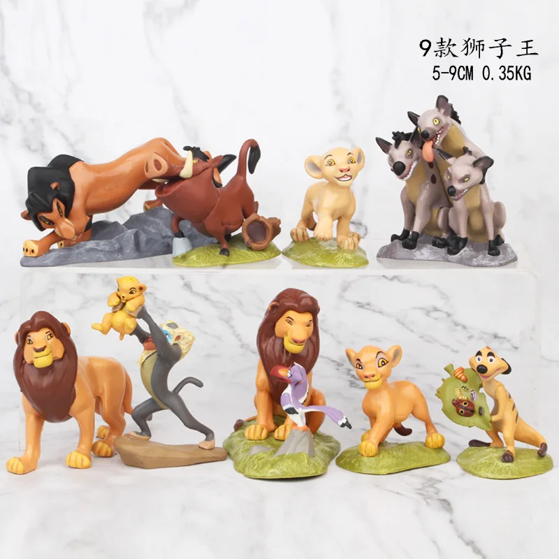 

9pcs/set Cartoon Anime Lion King Animal Timon Loin Simba Pig Pumbaa Action Figure Toys