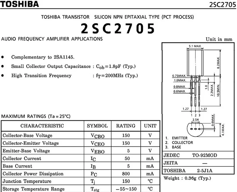 Chip ic triodo original pnp 2705 1145 a-92, 2sc2705 2sa1145