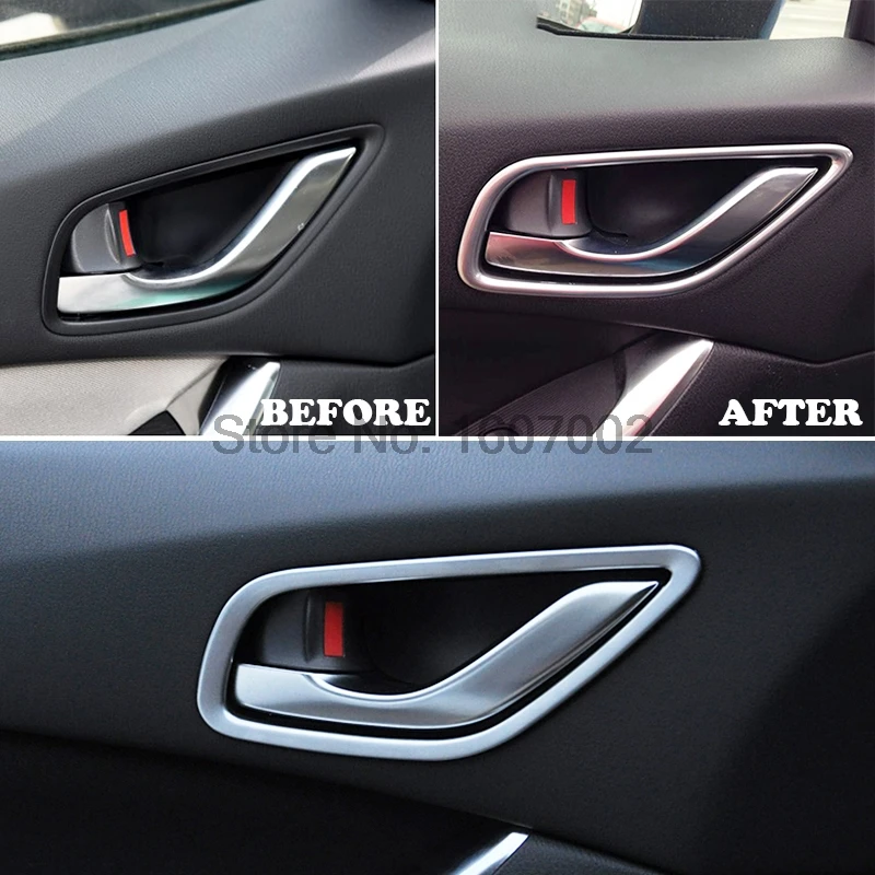 FOR MAZDA 6 ATENZA  2014-2016 CHROME INTERIOR INSIDE DOOR HANDLE COVER BEZEL TRIM GARNISH MOLDING Accessories