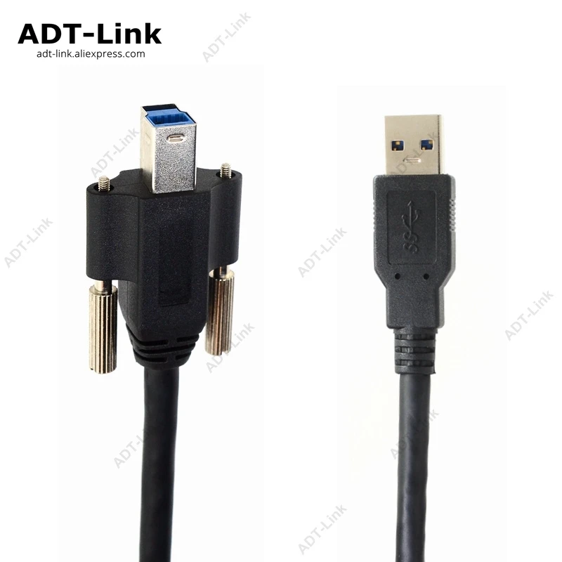 

USB 3.0 Cable A-Male to B-Male Cable Type B BM With Mount screws locking For Camera Machine Vision Industrial Camera Printer