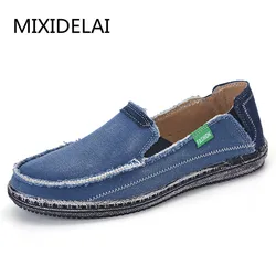 Nieuwe Collectie Lage Prijs Mens Ademend Hoge Kwaliteit Casual Schoenen Jeans Canvas Casual Schoenen Slip Op Mannen Mode Flats Loafer