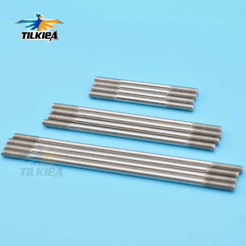 10pcs Stainless Steel Push Rods M3 L25/30/35/40/45/50/55/60/65/75/85/95/100/110/120/130/140mm Connecting Rods Thread Length 10mm