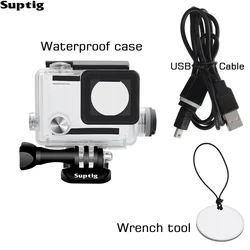 Suptig-accesorios para cámara deportiva, cargador de motocicleta, funda impermeable para Gopro Hero 3/3 +/4, Marco/caja/carcasa, Cable USB