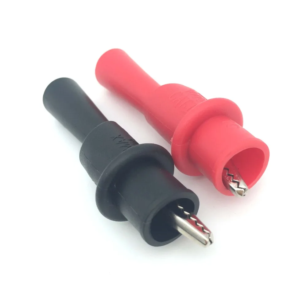 2Pcs Insulated MultiMeter Test Leads Alligator Clips Crocodile Clamp MultiMeter Test Probe for Insulated Test Leads