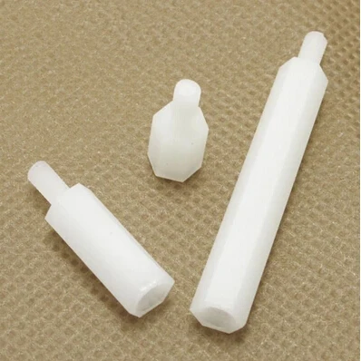 100pcs /lot m2*15+5  m2*15  hexagon thread male to female  nylon standoff  spacer