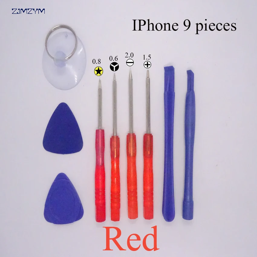 Kit de herramientas de reparación de teléfonos móviles 9 en 1, Spudger, herramienta de apertura, herramientas de reparación LCD, destornillador de 0,8 MM para reparación de la serie Iphone