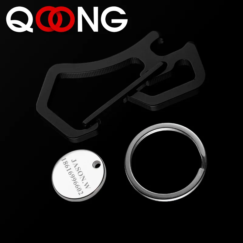 

QOONG 2023 High Quality 3Cr13 Stainless Steel Keychain Keyring Man Gifts Waist Hanged Metal Key Chains Rings Holder For Car Y50