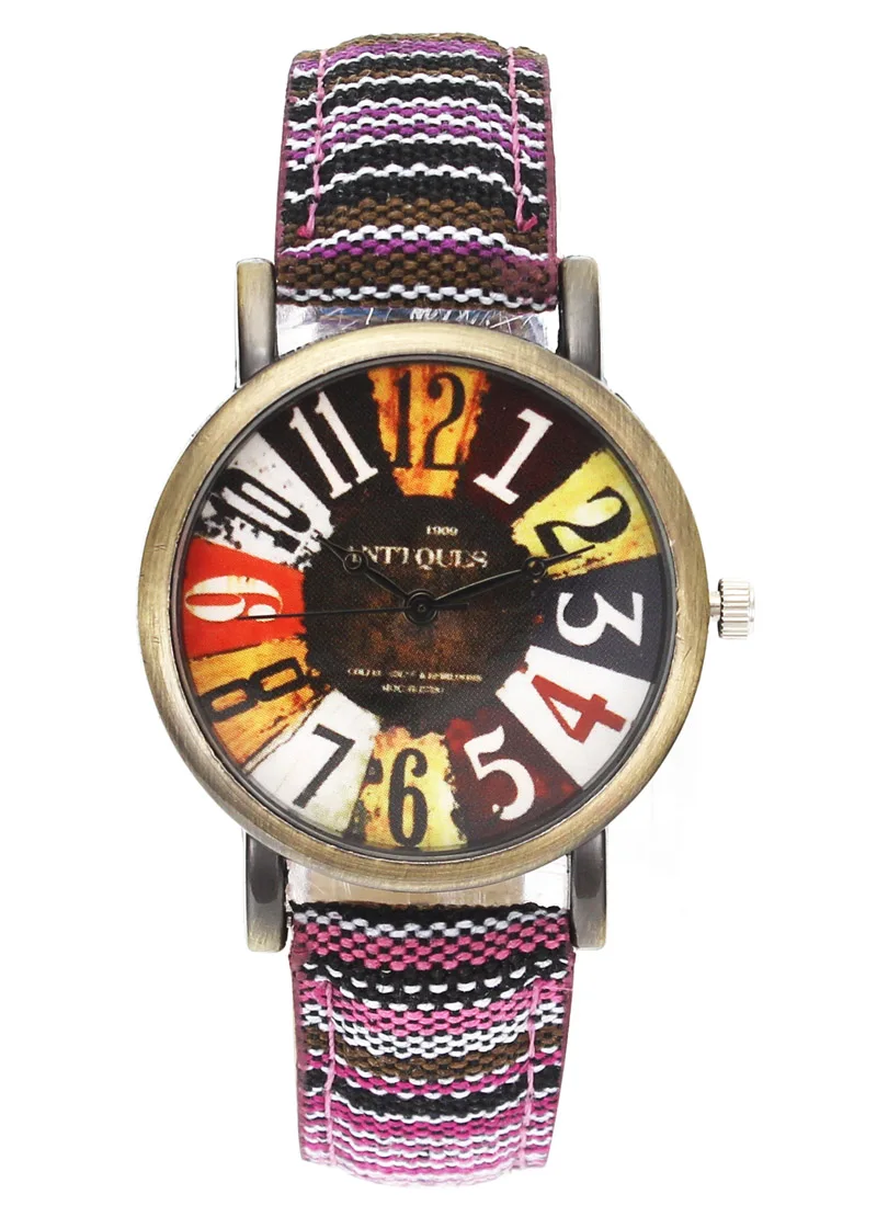 Reloj con correa de lona para hombre y mujer, cronógrafo de pulsera deportivo con diseño de película Vogue, tendencia, 18mm