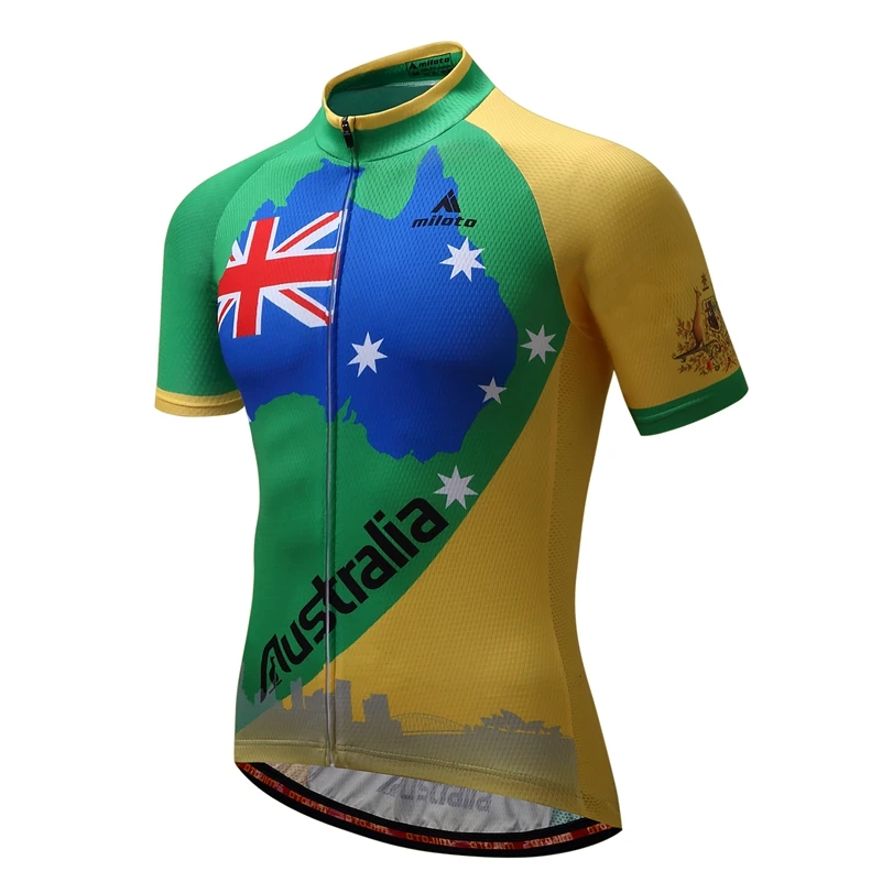 Australia 2017 Green Cycling Jersey Men bike clothing bicycle top Ropa Ciclismo maillot MTB jersey Racing Sport shirt Breathable