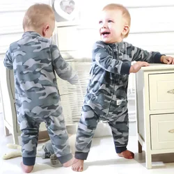 New baby romper fleece zipper camouflage toddler boys rumper baby christmas high collar jumpsuit ropa para bebe infants outfit